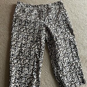 Laura Ashley Leopard Print pants Black and Cream